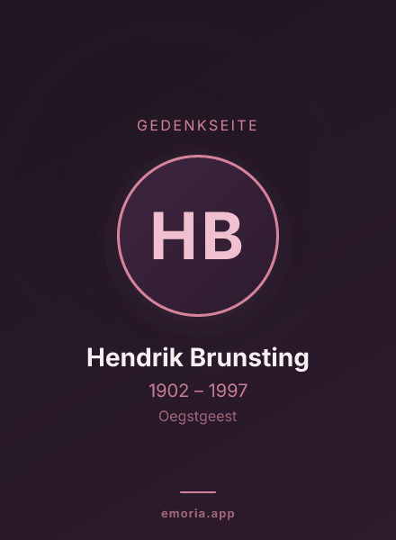Gedenkportrait von Hendrik Brunsting