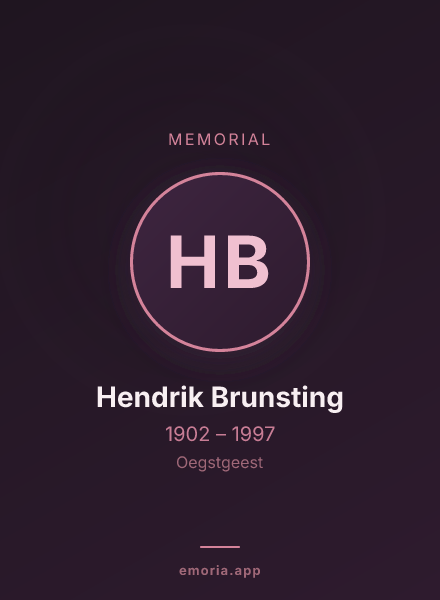 Memorial portrait of Hendrik Brunsting