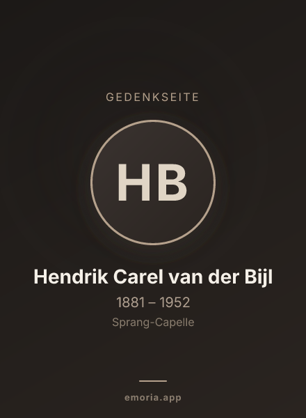 Gedenkportrait von Hendrik Carel van der Bijl