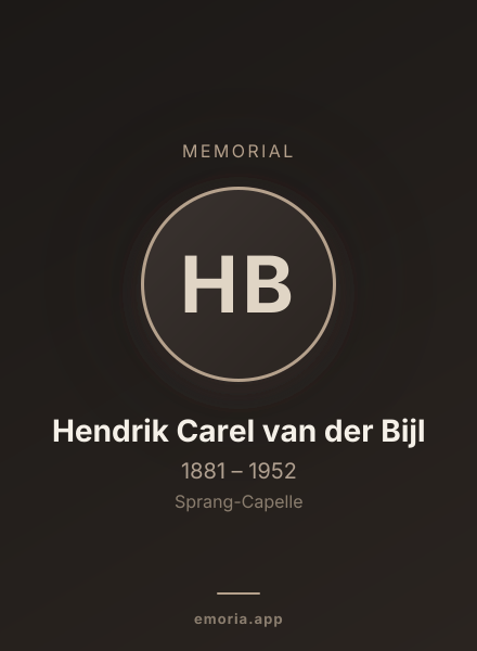 Memorial portrait of Hendrik Carel van der Bijl