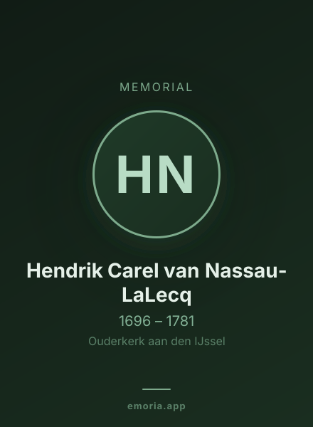 Memorial portrait of Hendrik Carel van Nassau-LaLecq