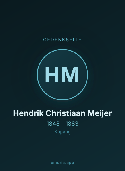 Gedenkportrait von Hendrik Christiaan Meijer