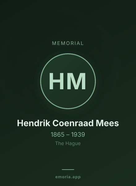 Memorial portrait of Hendrik Coenraad Mees