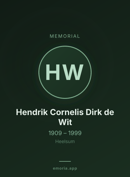 Memorial portrait of Hendrik Cornelis Dirk de Wit