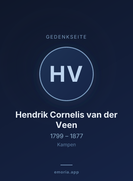 Gedenkportrait von Hendrik Cornelis van der Veen
