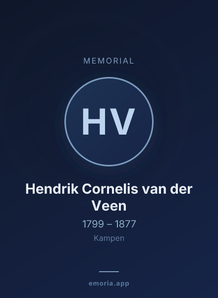Memorial portrait of Hendrik Cornelis van der Veen