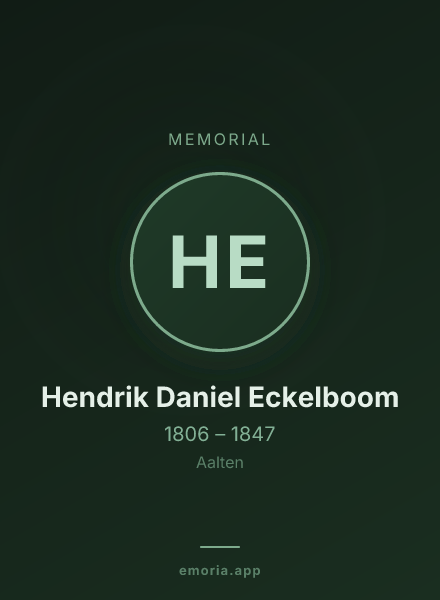 Memorial portrait of Hendrik Daniel Eckelboom