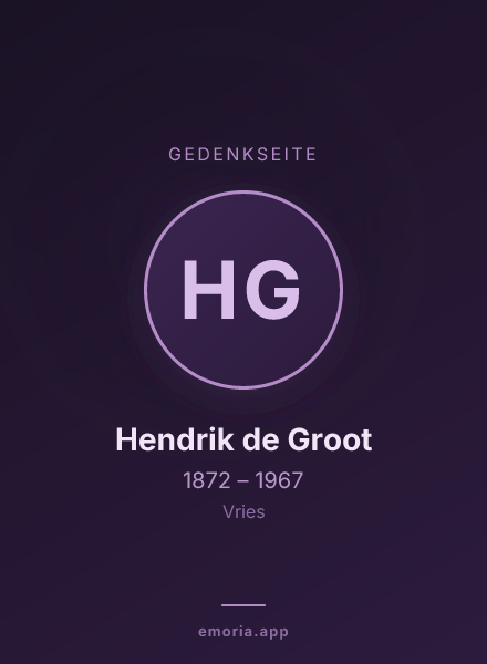 Gedenkportrait von Hendrik de Groot