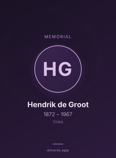 Memorial portrait of Hendrik de Groot
