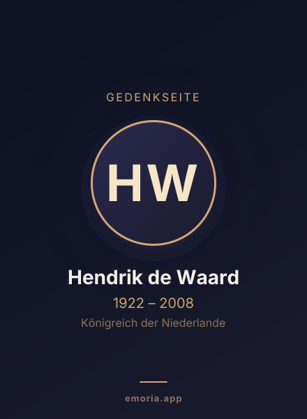 Gedenkportrait von Hendrik de Waard