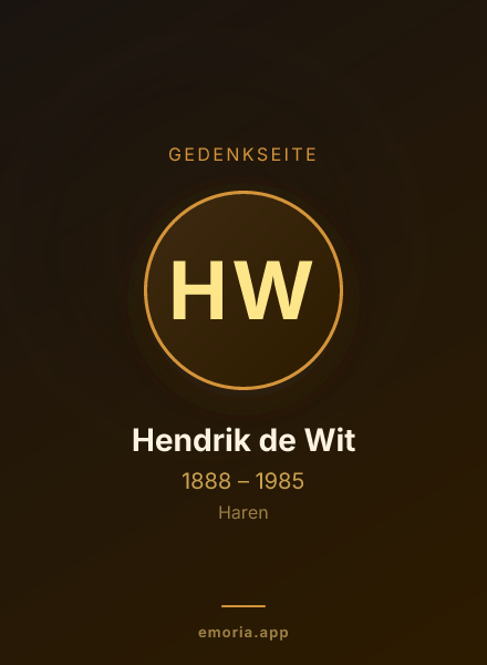 Gedenkportrait von Hendrik de Wit