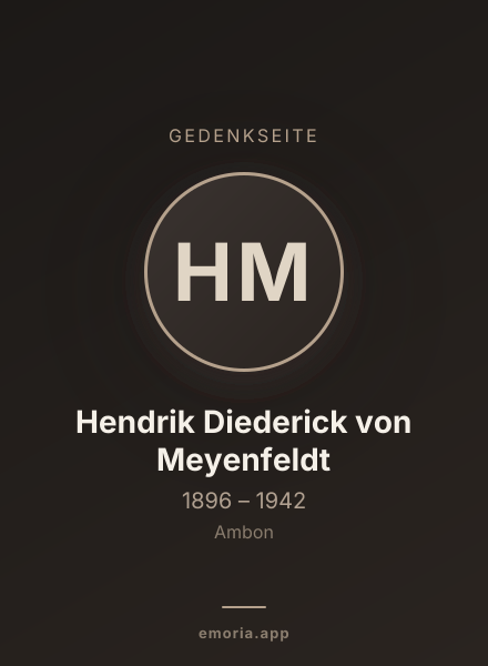 Gedenkportrait von Hendrik Diederick von Meyenfeldt