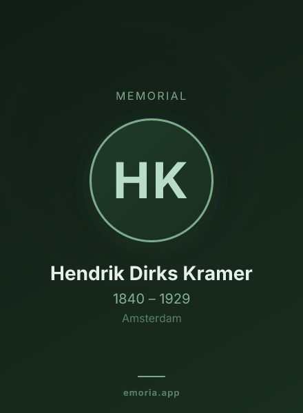 Memorial portrait of Hendrik Dirks Kramer