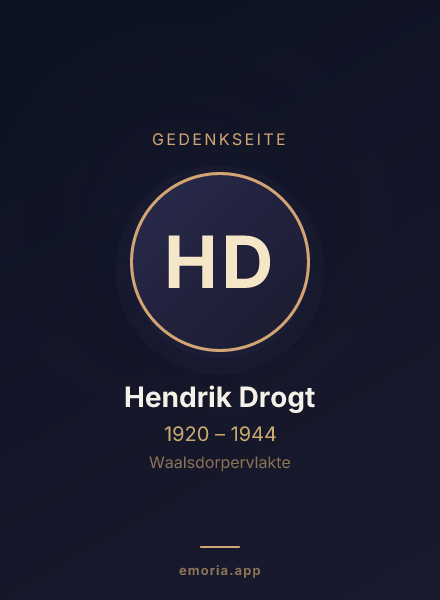 Gedenkportrait von Hendrik Drogt