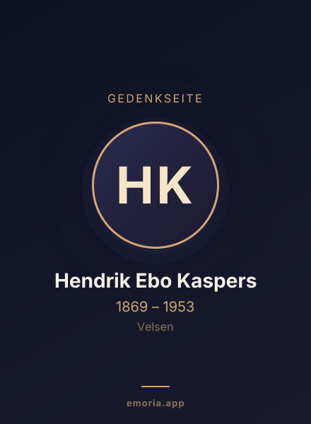 Gedenkportrait von Hendrik Ebo Kaspers