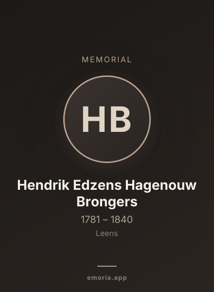 Memorial portrait of Hendrik Edzens Hagenouw Brongers