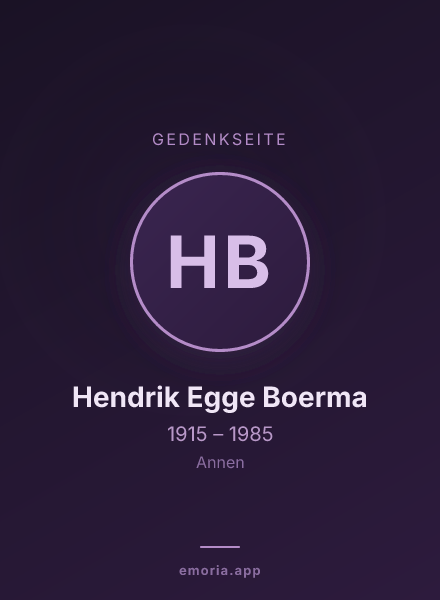Gedenkportrait von Hendrik Egge Boerma