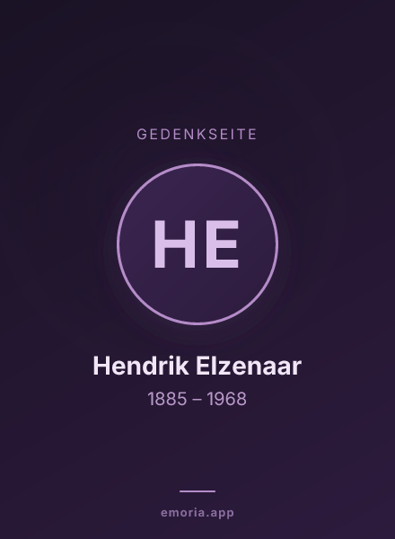 Gedenkportrait von Hendrik Elzenaar