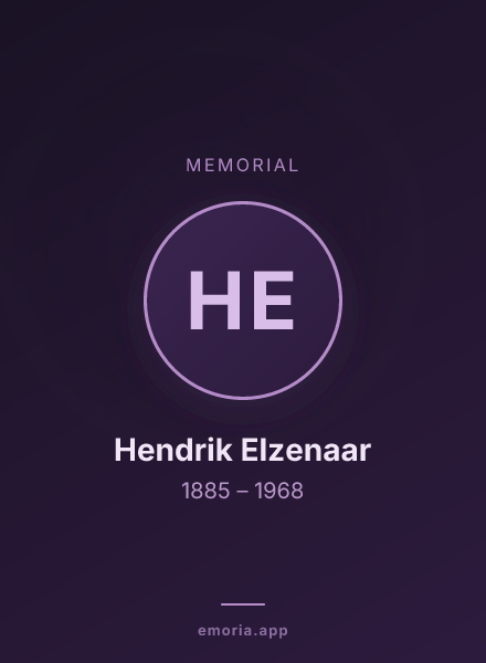 Memorial portrait of Hendrik Elzenaar