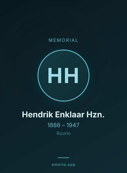 Memorial portrait of Hendrik Enklaar Hzn.
