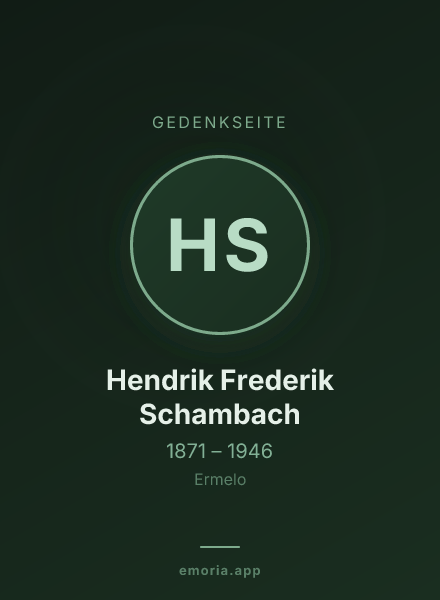 Gedenkportrait von Hendrik Frederik Schambach