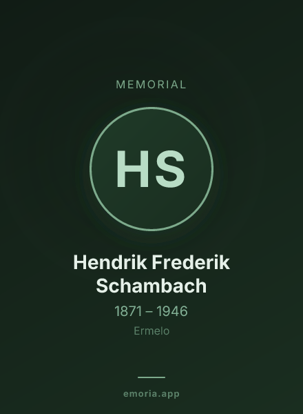 Memorial portrait of Hendrik Frederik Schambach