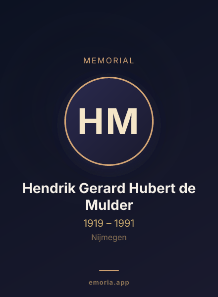 Memorial portrait of Hendrik Gerard Hubert de Mulder
