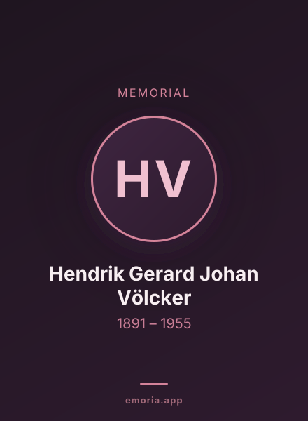 Memorial portrait of Hendrik Gerard Johan Völcker