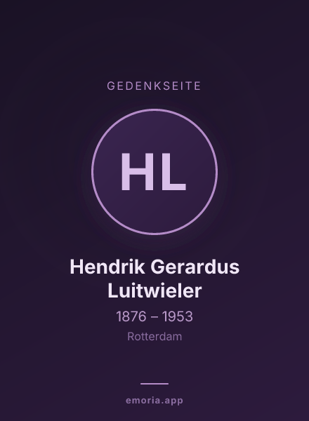 Gedenkportrait von Hendrik Gerardus Luitwieler