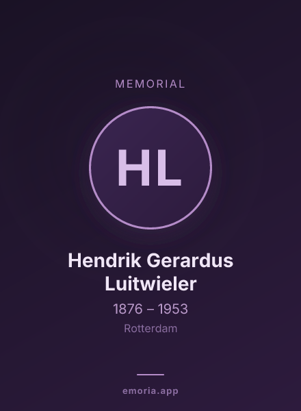 Memorial portrait of Hendrik Gerardus Luitwieler