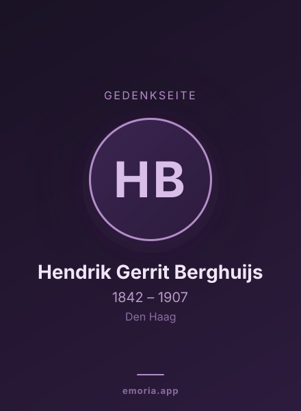Gedenkportrait von Hendrik Gerrit Berghuijs
