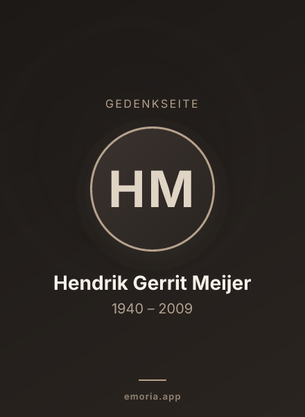 Gedenkportrait von Hendrik Gerrit Meijer