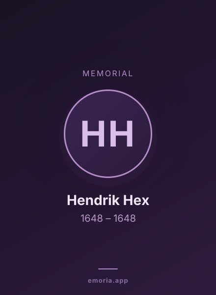 Memorial portrait of Hendrik Hex