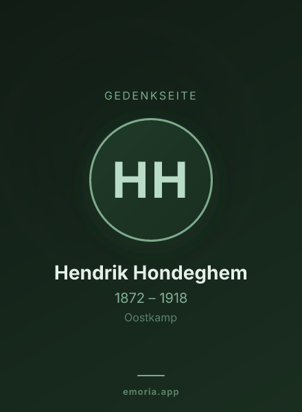 Gedenkportrait von Hendrik Hondeghem