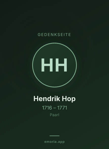 Gedenkportrait von Hendrik Hop