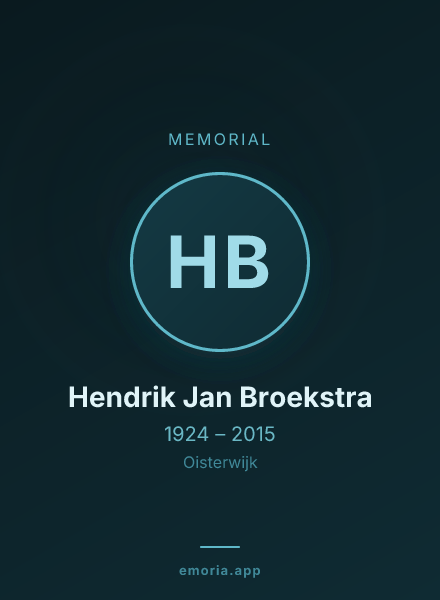 Memorial portrait of Hendrik Jan Broekstra