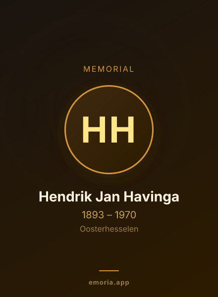 Memorial portrait of Hendrik Jan Havinga