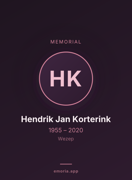 Memorial portrait of Hendrik Jan Korterink