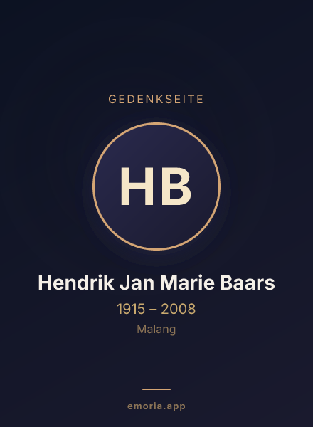 Gedenkportrait von Hendrik Jan Marie Baars