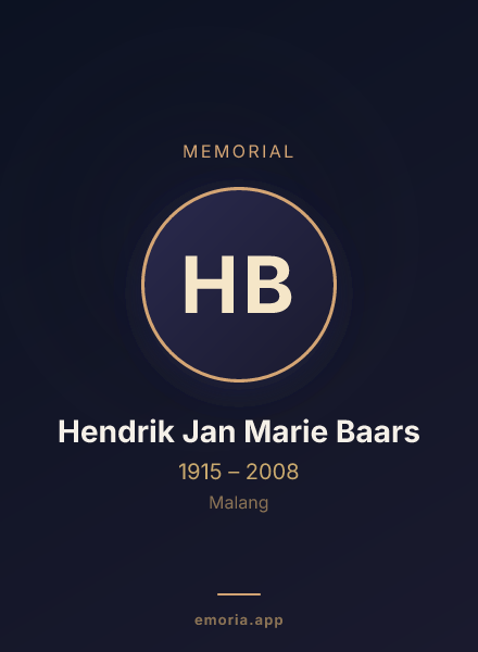 Memorial portrait of Hendrik Jan Marie Baars