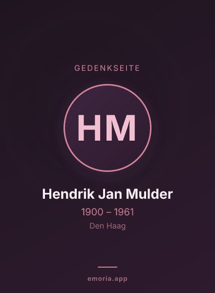 Gedenkportrait von Hendrik Jan Mulder
