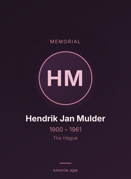Memorial portrait of Hendrik Jan Mulder