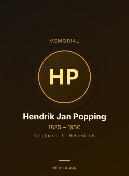 Memorial portrait of Hendrik Jan Popping
