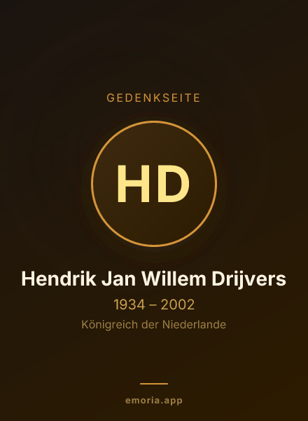 Gedenkportrait von Hendrik Jan Willem Drijvers