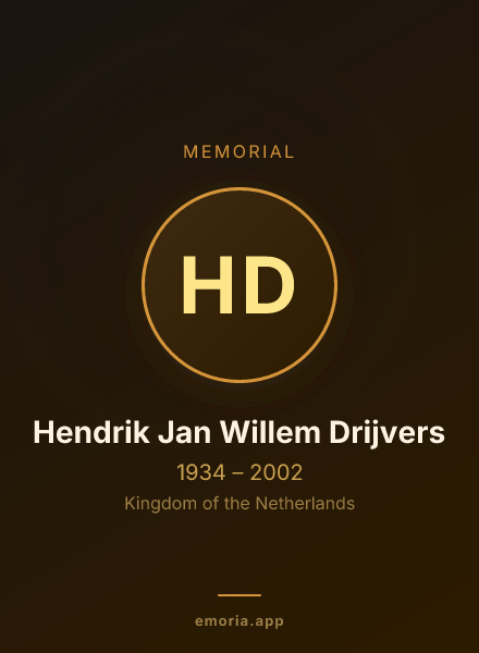 Memorial portrait of Hendrik Jan Willem Drijvers