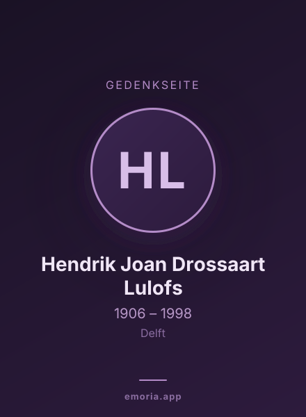 Gedenkportrait von Hendrik Joan Drossaart Lulofs