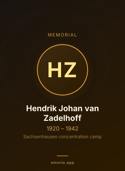 Memorial portrait of Hendrik Johan van Zadelhoff