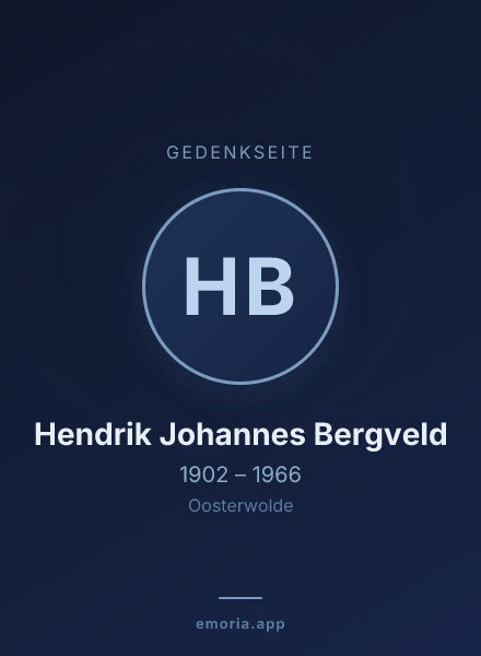 Gedenkportrait von Hendrik Johannes Bergveld