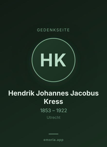 Gedenkportrait von Hendrik Johannes Jacobus Kress