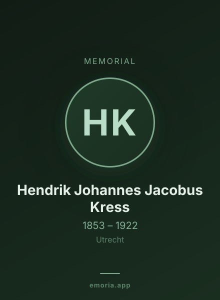 Memorial portrait of Hendrik Johannes Jacobus Kress